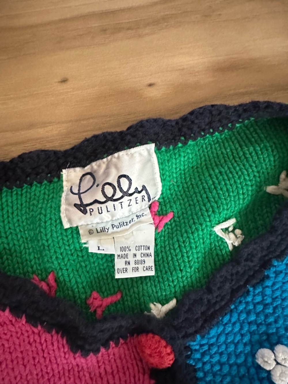 Vintage Lilly Pulitzer 100% cotton knit rainbow sweater - Picture 3 of 6